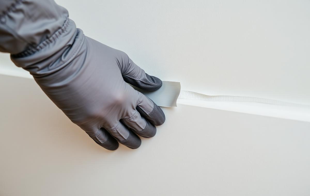 Masking tape pulled back to reveal a perfectly crisp paint line